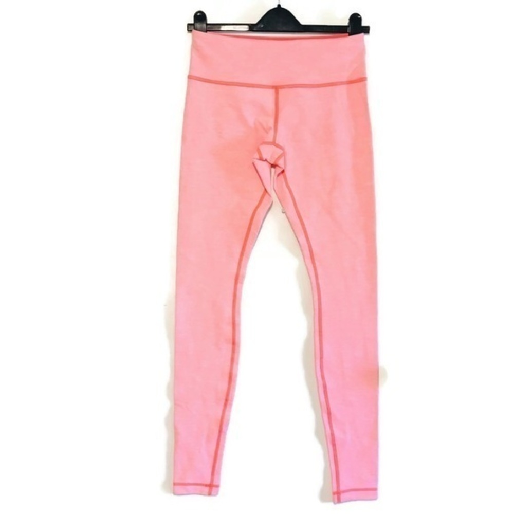 Lululemon Pop Orange Neon Wunder Under Textured Leggings Women’s size 6 Small